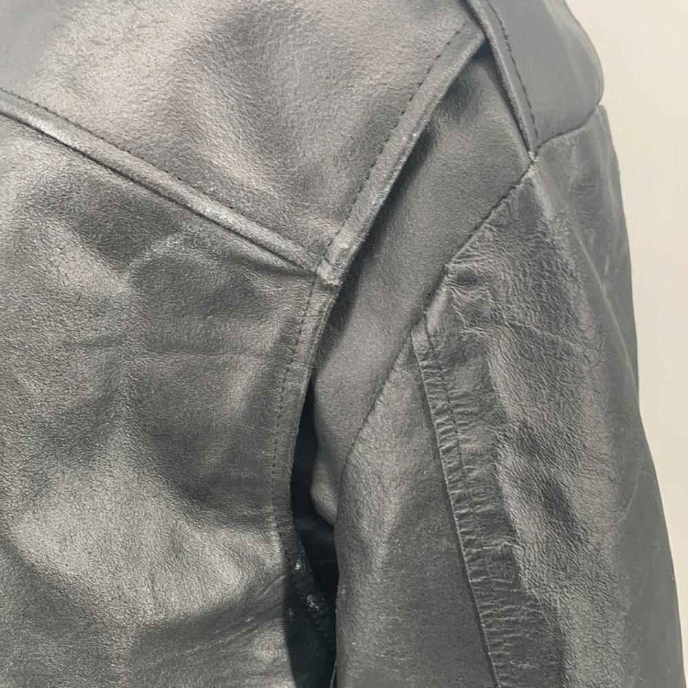 Niki Leather Jacket size XL Black Motorcycle jacket vintage - Picture 10 of 15